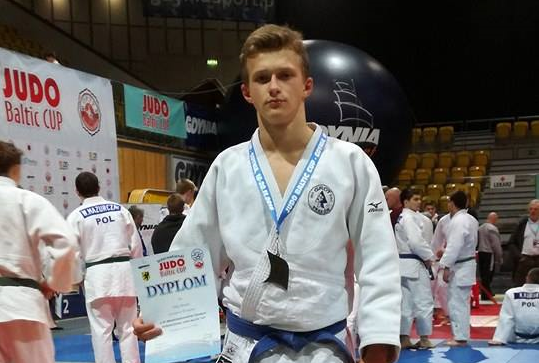 Filip Karaś na podium w zawodach judo