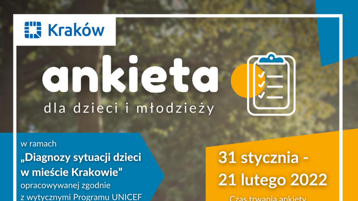Ankieta w ramach „Diagnozy sytuacji dzieci w mieście Krakowie”